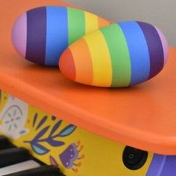 Set of 2 Rainbow Wooden Egg Shakers-13