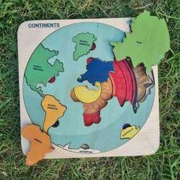 World Map with Continents & Earth Core-11
