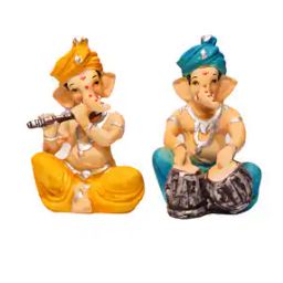 Set of 2 Musical Lard Ganesha Idols-image-4