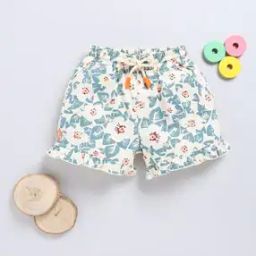 Girls Regular Fit Flat Front Floral Print Shorts-picture-36