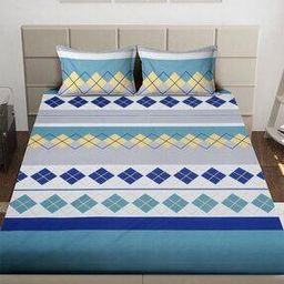 arrabi 210 TC Geometric Print King-Size Bedsheet with Pillow Covers-picture-18