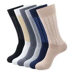 balenzia Pack of 6 Geometric Print Mid-Calf Length Socks-picture-2