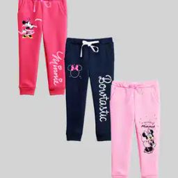 Girls Pack of 3 Minnie Mouse Print Straight Joggers-34
