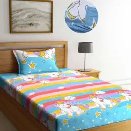 Cartoon Print Single Fitted Bedsheet with 1 Pillow Cover-13
