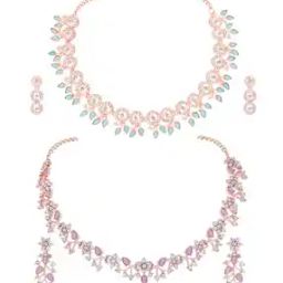 Women Stone Necklace Earings Set-image-35