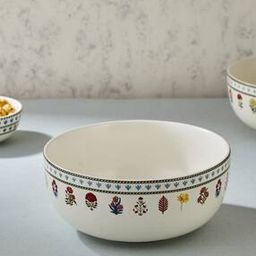 Fabindia Ramya Ceramic Decaled Serving Bowl Large-image-3