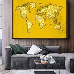 World Map Print Canvas Painting 40" x 30"-3