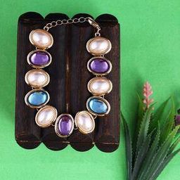Women Stone-Studded Bracelet with Lobster Claw-image-1
