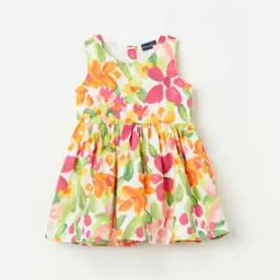 Girls Floral Print Fit & Flare Dress-image-117