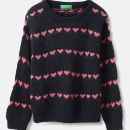 Girls Heart Knit Round-Neck Sweater-43