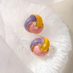 Women Gold-Plated Overlap Studs-image-27