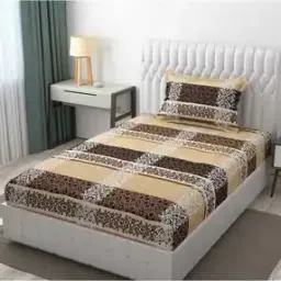 144 TC Printed Single Bedsheet with Pillow Cover-image-30