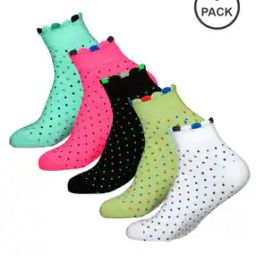 Pack of 5 Polka-Dot Ankle-Length Socks-20