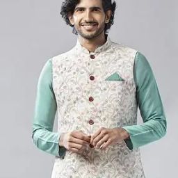 Men Floral Print Regular Fit Nehru Jacket-picture-48