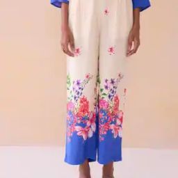 Women Floral Pleat-Front Pants-image-27