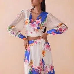 ancestry Women Tropical Print Fitted Top-picture-35