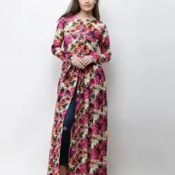 Floral Print Front-Slit Tunic-image-8