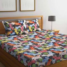 300 TC Printed Double Bedsheet with Pillow Covers-picture-10