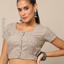 Bagru Block Print Front-Open Blouse-image-110