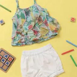 Floral Print Top with Shorts-image-46