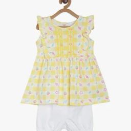 Girls Floral Print A-Line Dress with Inner & Headband-picture-17