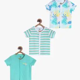 Infants Pack of 3 Printed Round-Neck Bodysuits-image-82