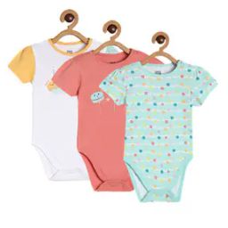 Pack of 3 Printed Round-Neck Bodysuits-image-84