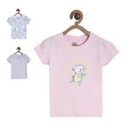 Pack of 3 Printed Round-Neck Tops-image-6