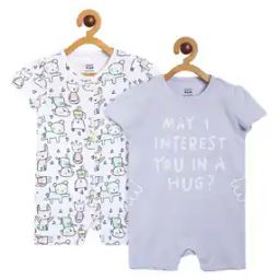 Pack of 2 Printed Round-Neck Rompers-31