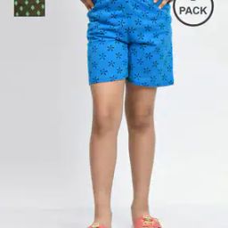 Pack of 2 Girls Printed Regular Fit Shorts-image-85