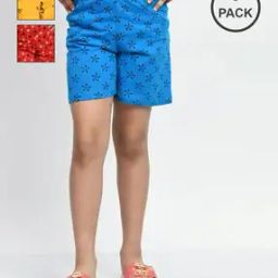 Pack of 3 Girls Printed Regular Fit Shorts-image-63