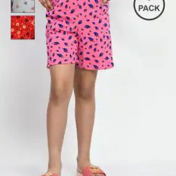 Pack of 3 Girls Printed Regular Fit Shorts-image-94