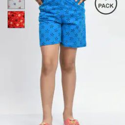 Pack of 3 Girls Printed Regular Fit Shorts-image-93