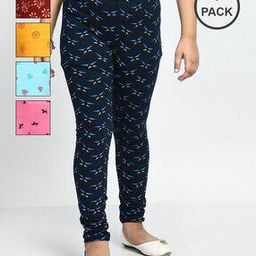 Pack of 5 Girl Floral Print Leggings with Elasticated Waist-picture-45