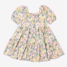 Lemon Print Tiered Dress-image-1