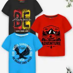 Boys Pack of 3 Typographic T-shirt-39