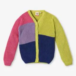 Girls Colourblock Front-Open Sweater-picture-26