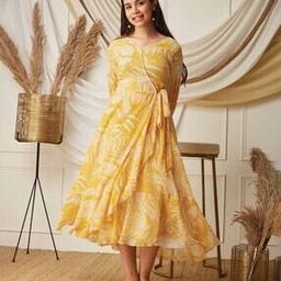 mizuki Girls Tropical Print Maxi Wrap Dress-picture-5