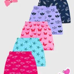 Pack of 5 Girl Regular Fit Printed Shorts-3