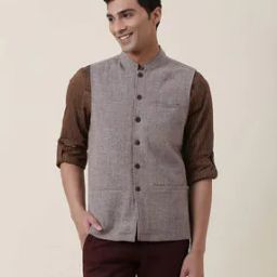 Printed Nehru Jacket with Insert Pockets-17