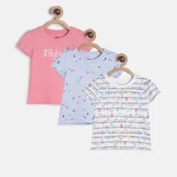 Pack of 3 Printed Round-Neck Tops-picture-25