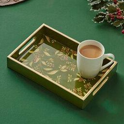 home centre Corsica Noel Green Printed Wood Serving Tray - 30x20cm-picture-48
