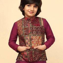 Printed Waistcoat with Welt Pockets-image-31