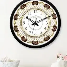Floral Print Round-Shape Plastic Wall Clock-image-75