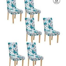 Pack of 6 Floral Print Chair Covers-26