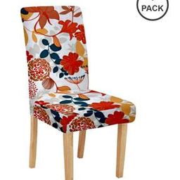 Pack of 6 Floral Print Chair Covers-image-20