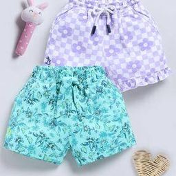 Pack of 2 Girls Printed Regular Fit Shorts-image-102