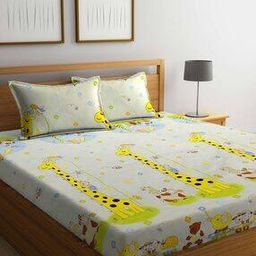 fabinaliv 300 TC Printed King-Size Bedsheet with Pillow Covers-picture-48