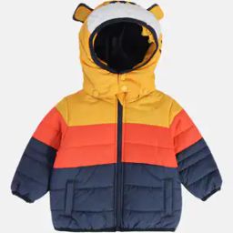 Boys Colourblock Zip-Front Puffer Jacket with Detachable Hood-image-50