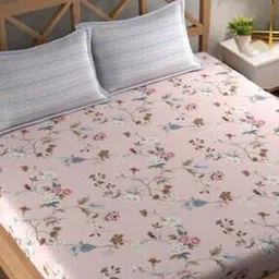 350 TC Floral Print King-Size Bedsheet with Pillow Covers-picture-48